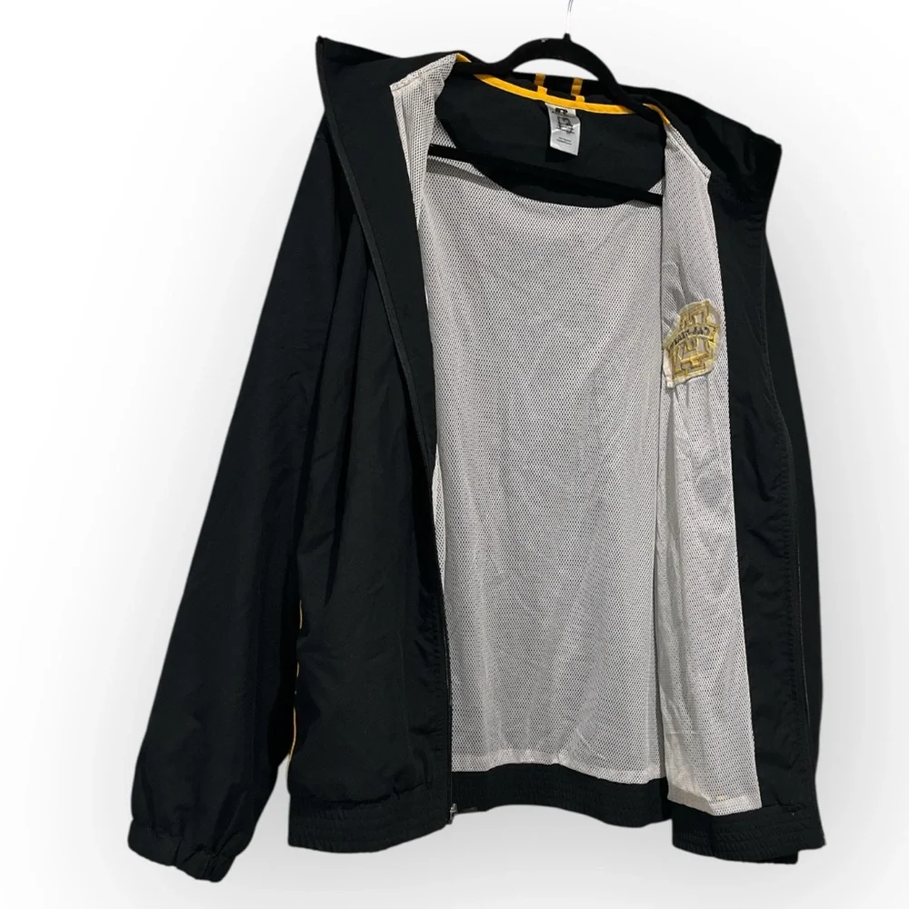 Cal State Embroidered Patch Zipper Lightweight Jacket Windbreaker Black Yellow L - Picture 6 of 12
